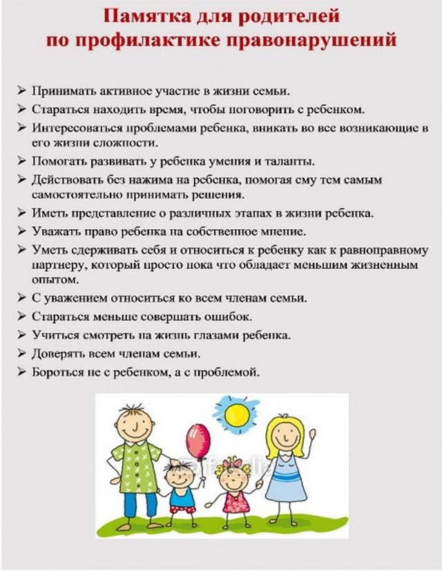 Памятка для родителей